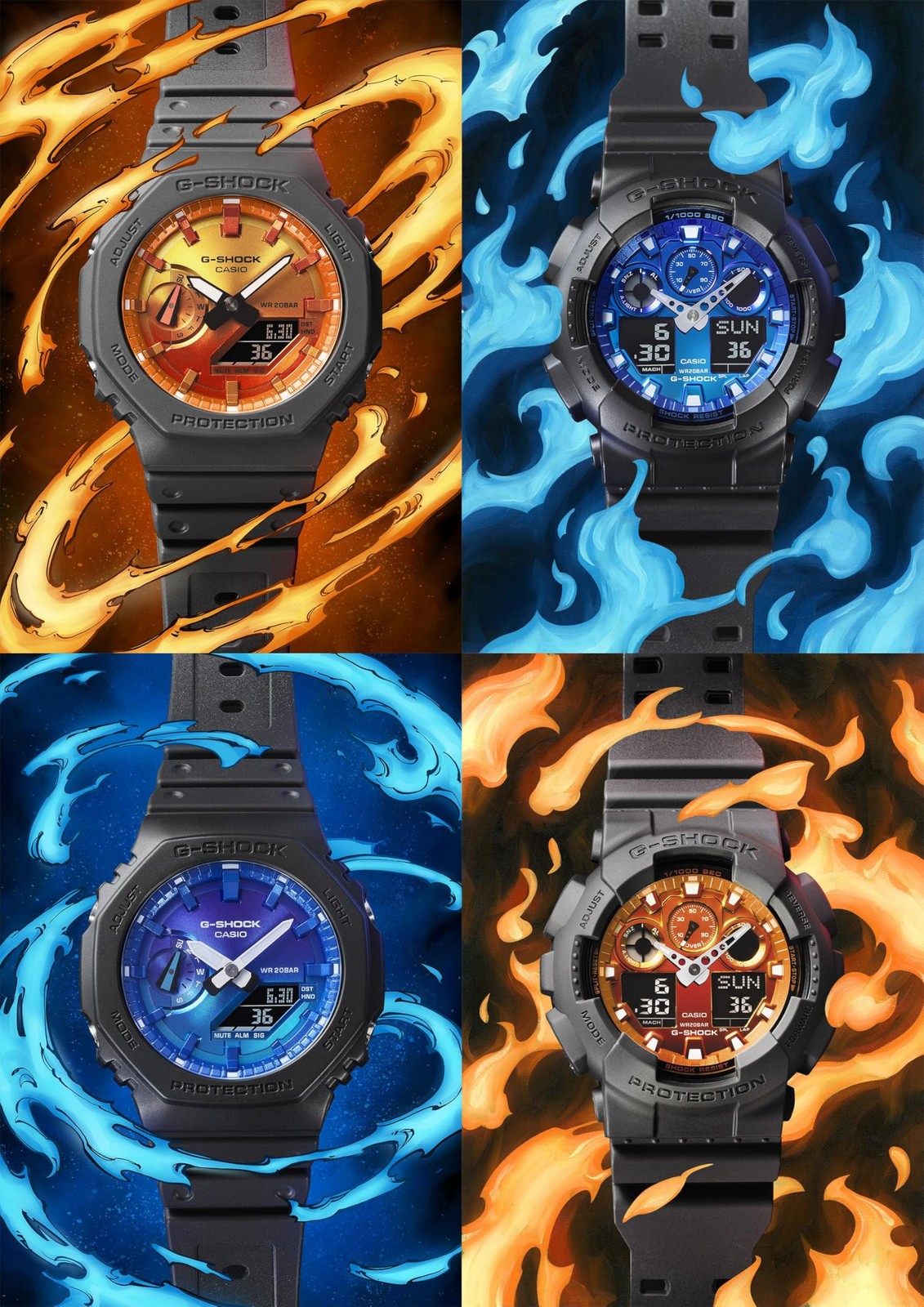[Casio] G-Shock Watch Flame Inside Series GA-100FL-1AJF From Japan