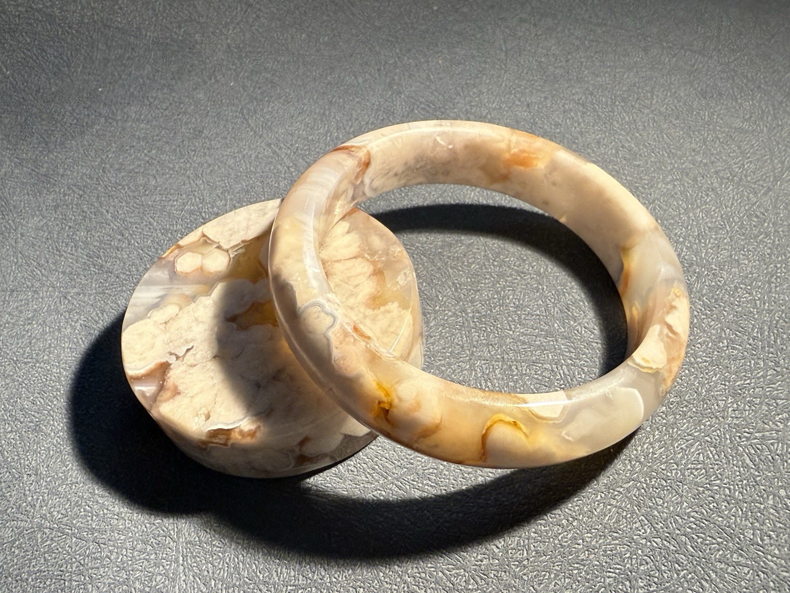 58.3mm Madagascar Sakura Agate Cherry Blossom Bangle/Flowers Blossom