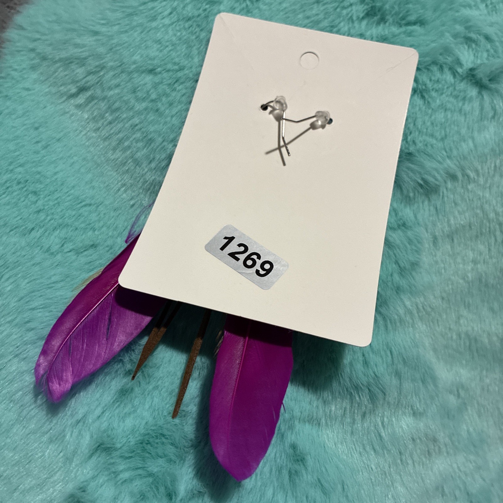 Dark Pink Feather Fashion Earrings. Lightweight. Cute. Casual. Business. Daily.