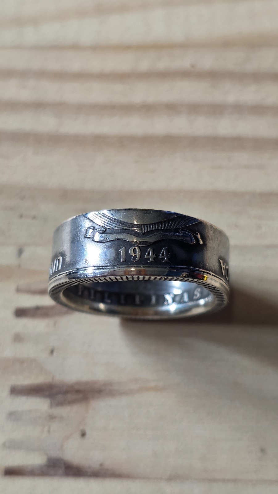 1944 Coin Ring Philippine 50 Centavos