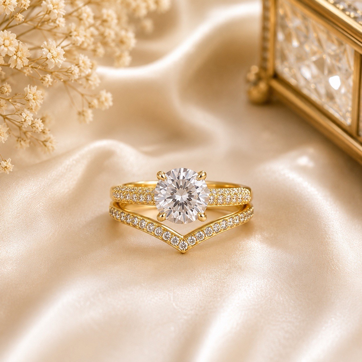 14k Yellow Gold Filled Round Adjustable Ring. Size 7-9