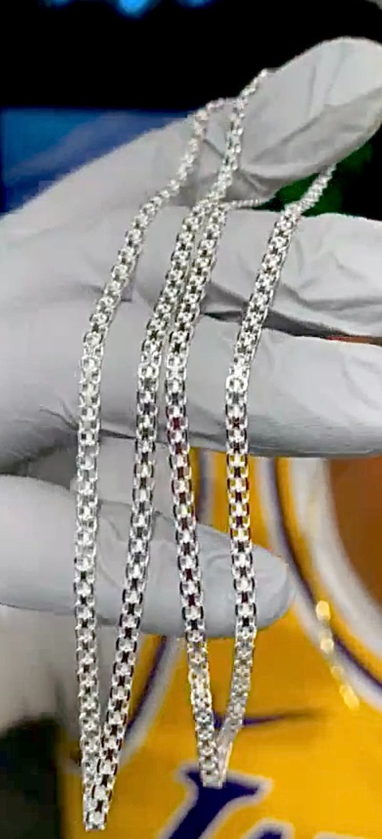 Solid Italian .925 Sterling Silver Bismarck Chain PLUX 22″ 3mm 7.23g