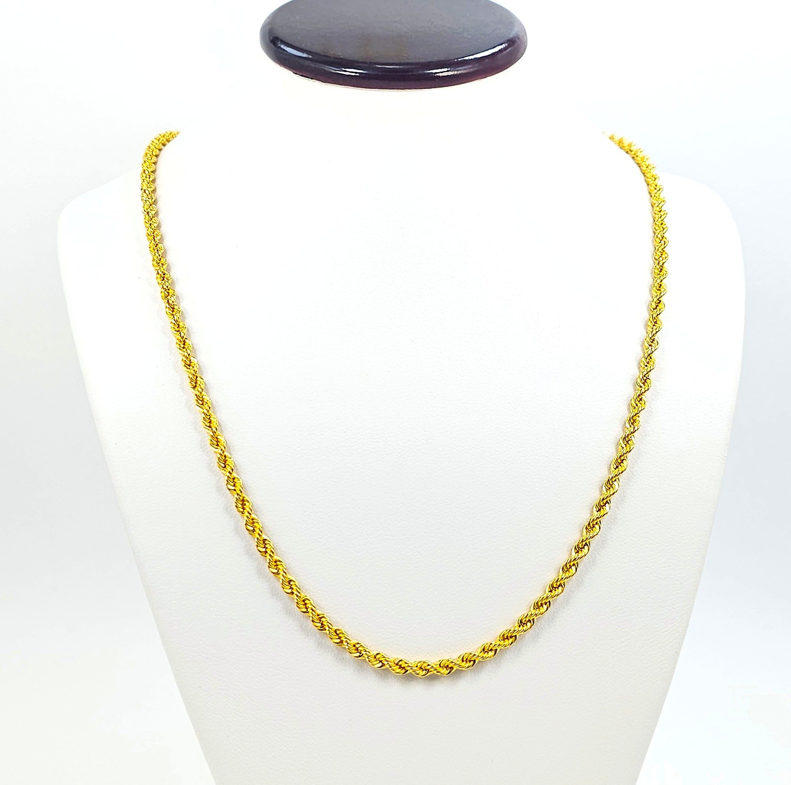 22K Gold Rope Chain Necklace 19.75 in 2.7 mm Hollow Genuine Hallmarked 916
