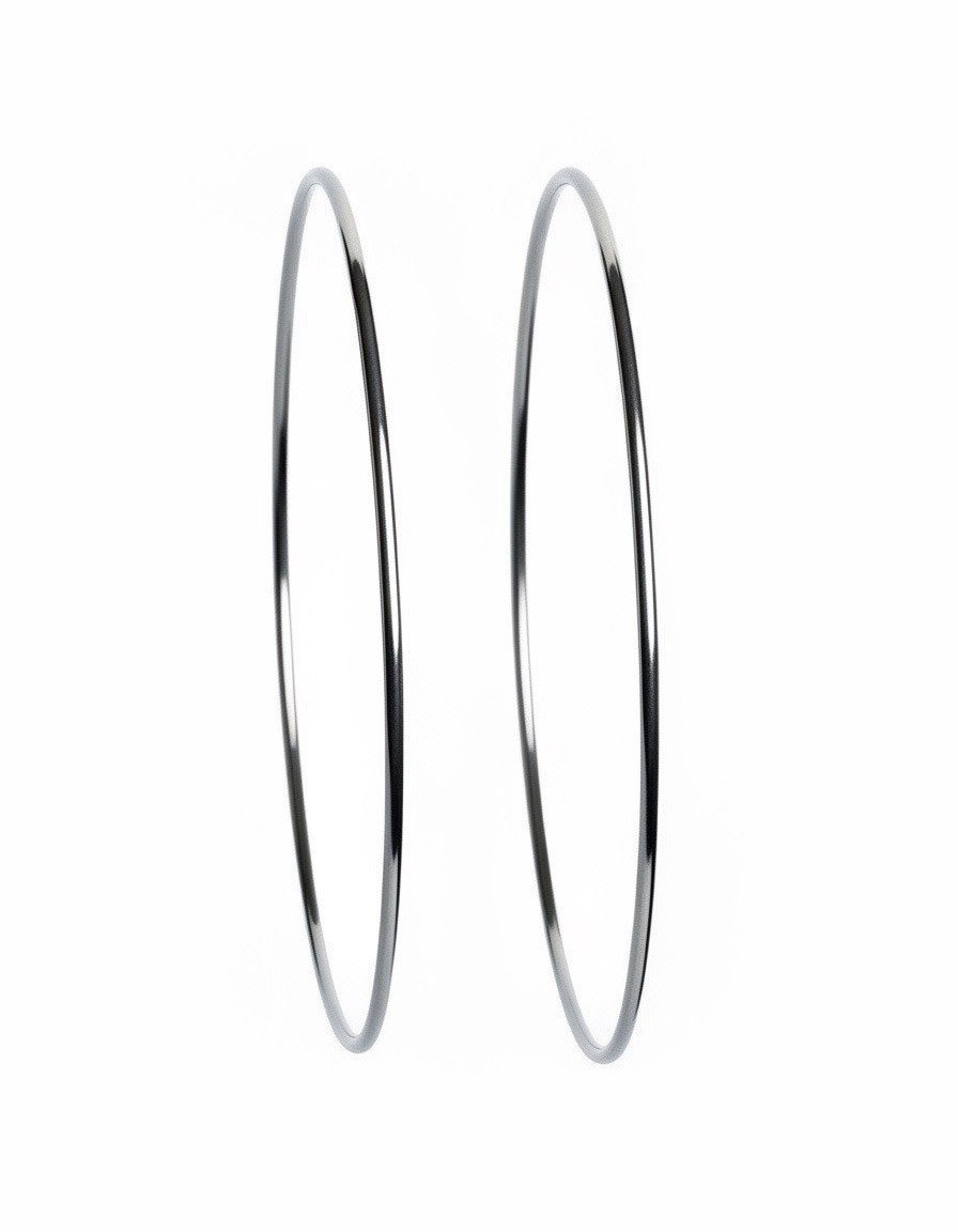 .925 STERLING SILVER ENDLESS HOOP EARRINGS – 2.25 INCHES