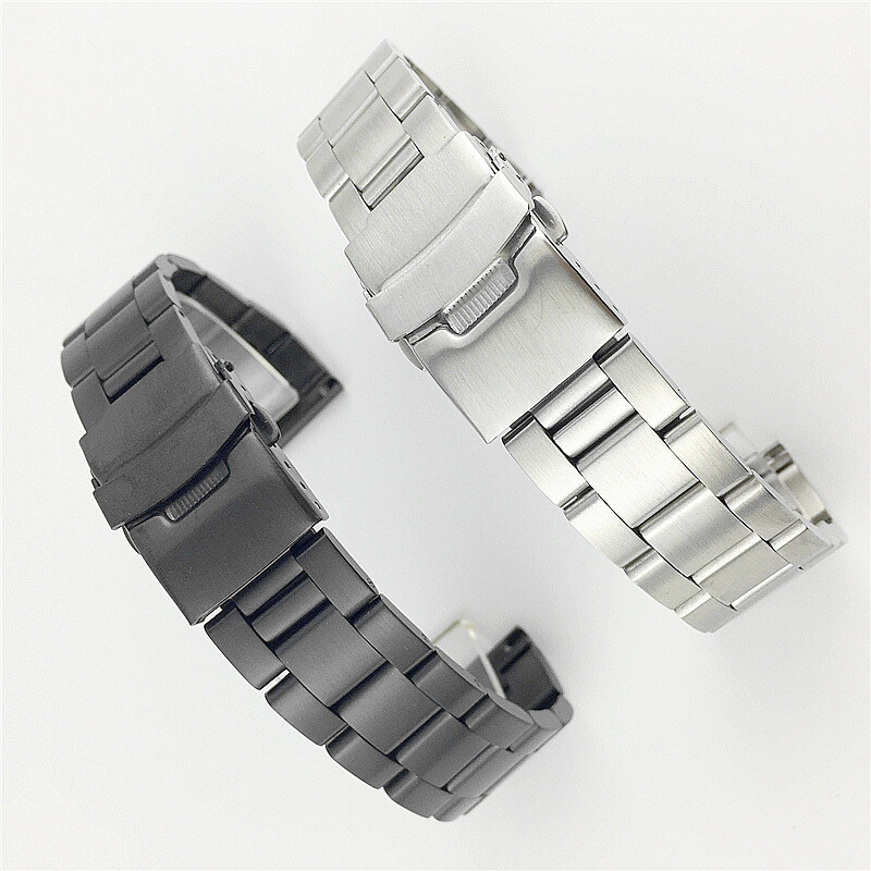 Solid Brushed Stainless Steel Watch Band Straps Mens Wristbands 18 20 22 24 26mm