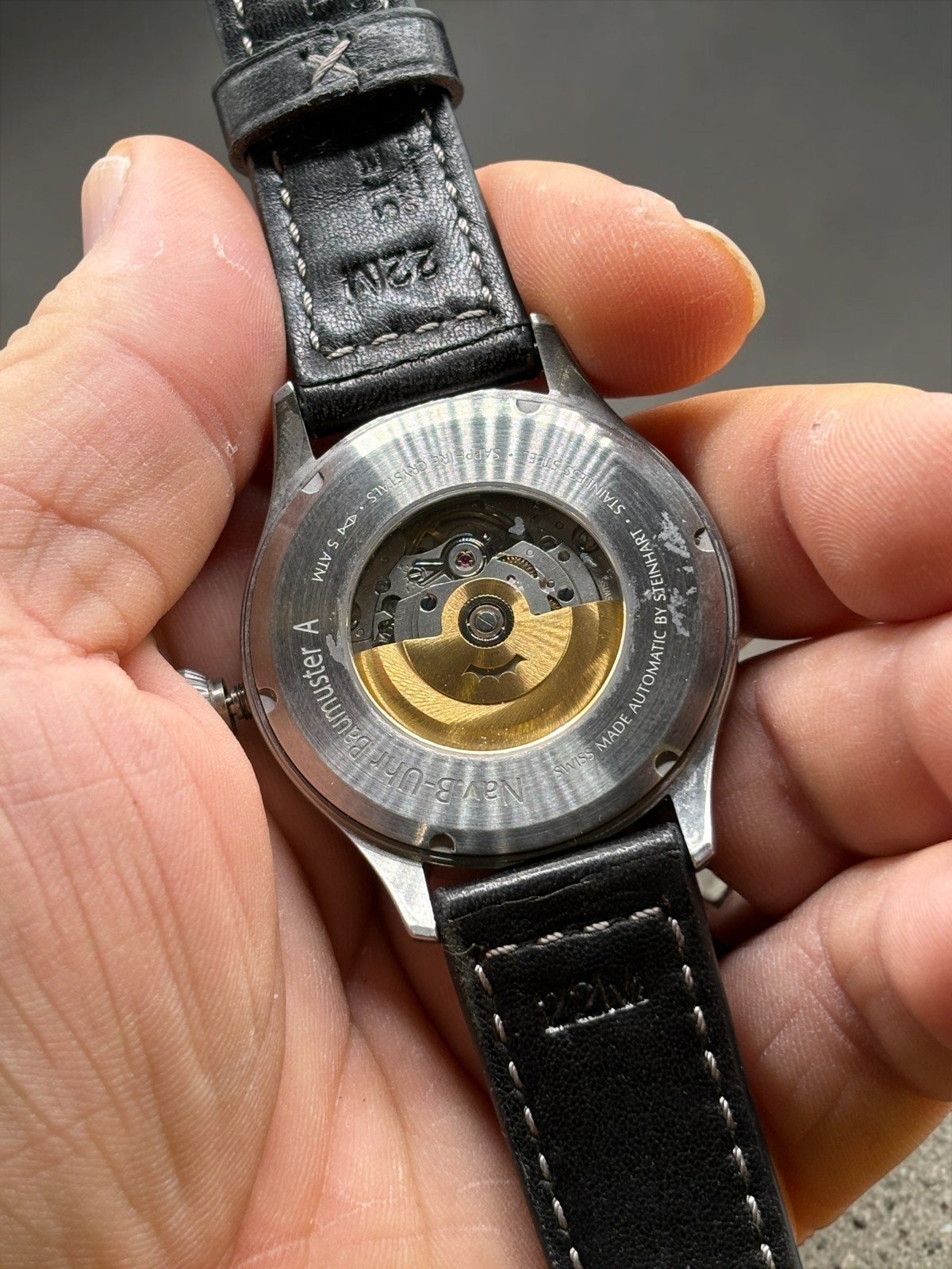 STEINHART NAV. B-UHR • 44MM Date RED Dial • SW 200-1 Elabore Automatic