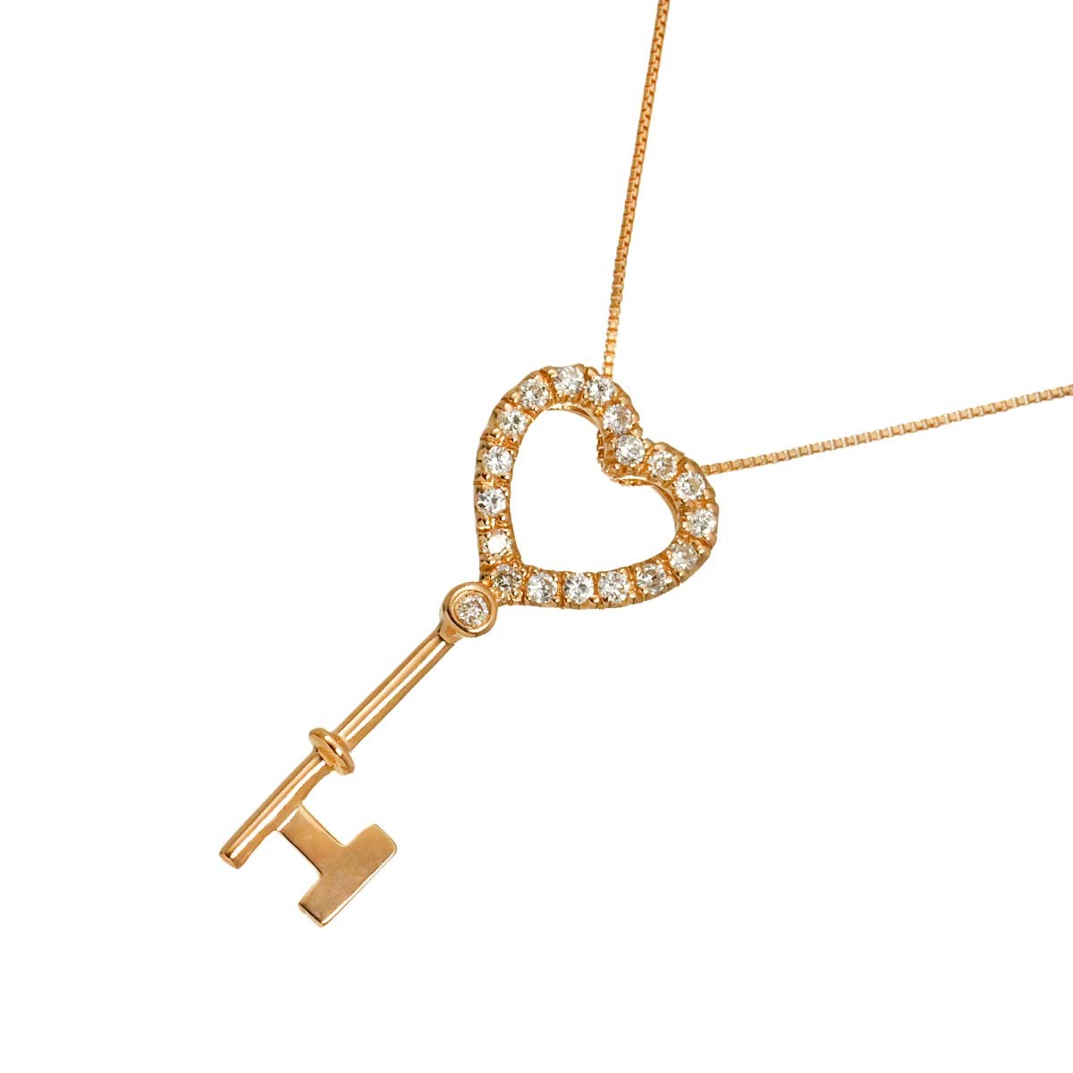 Diamond 0.23ct Necklace 18K K18 PG Pink Gold 90313930
