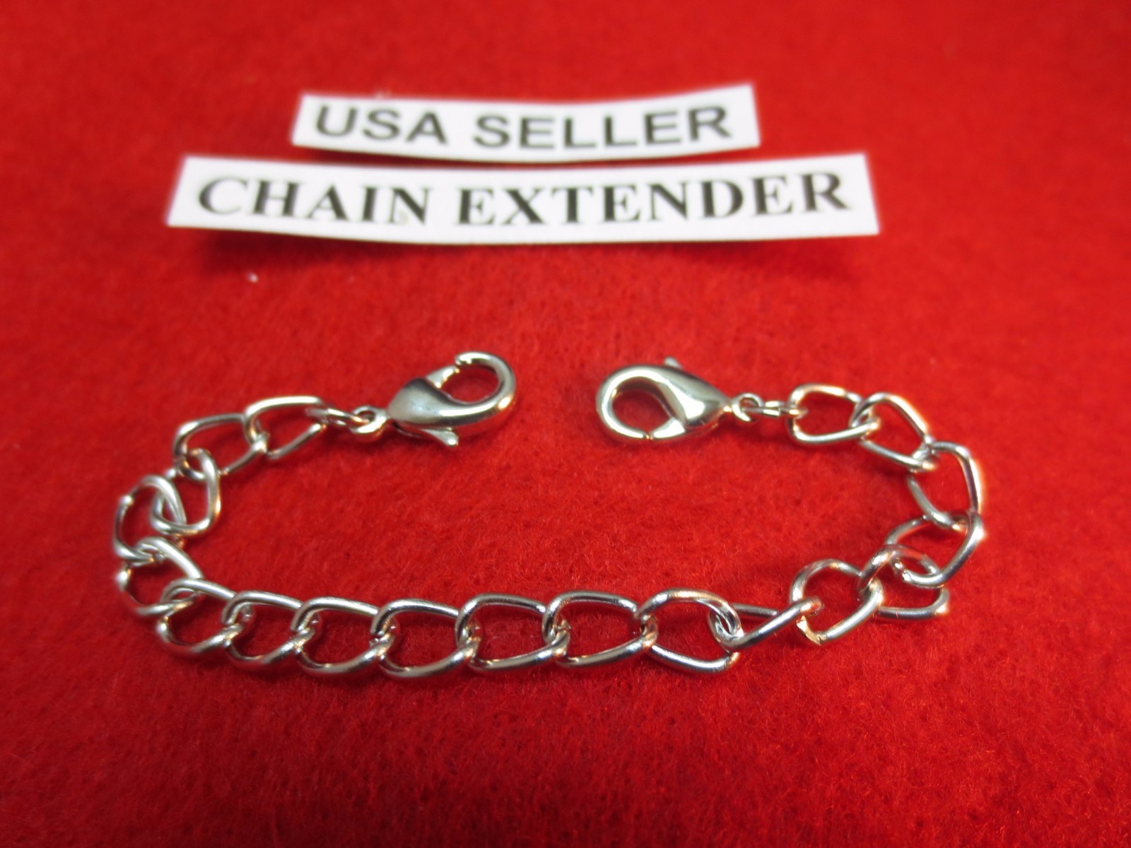 7″ 14 kt GOLD & WHITE GOLD EP & STERLING SILVER EP DOUBLE LOBSTER CLAW EXTENDER