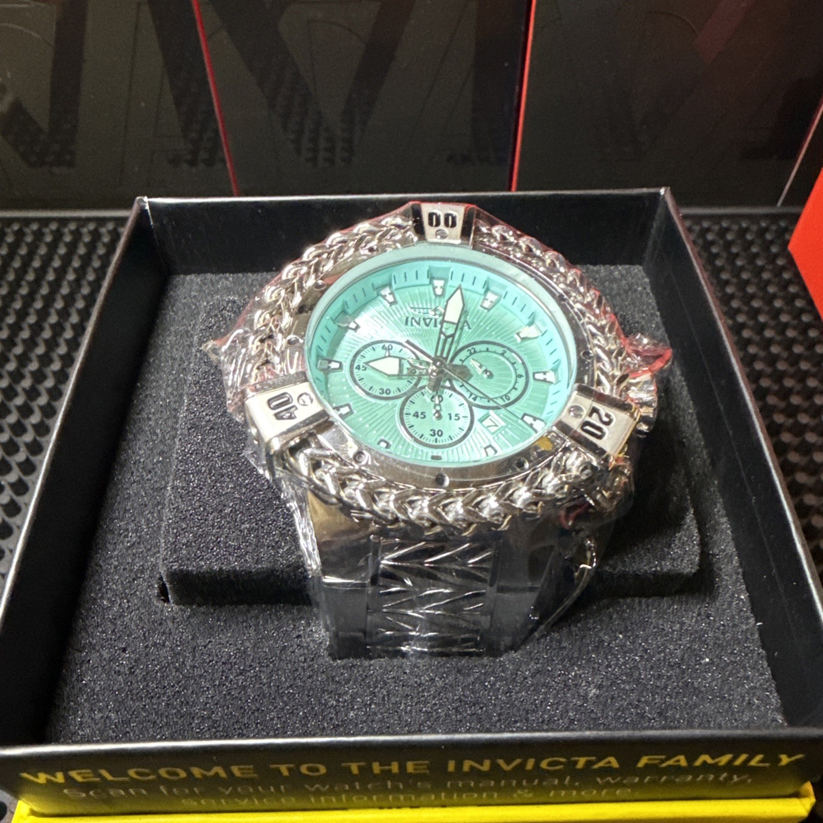 Invicta Bolt Hercules Mens 54mm Silver Tone Bracelet Chrono Watch 48154