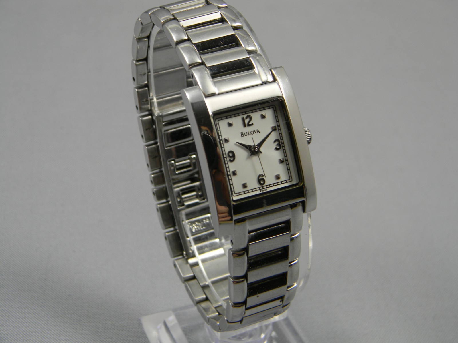 Bulova Watch Women Stainless Steel Approx. 21x30mm Clasp Band 6.75″ New Battery