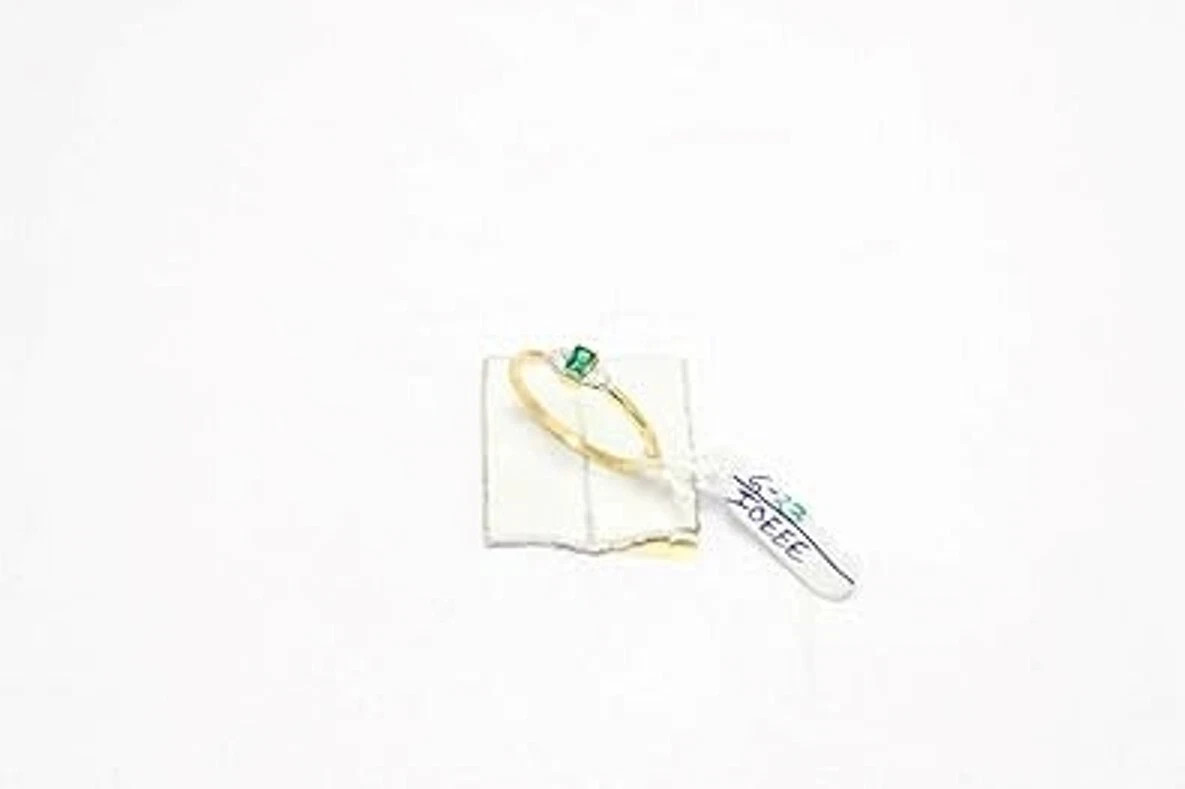 Emerald 18kt Gold Yellow Diamond Ring Diamonds Natural 18 KT Vintage Stone