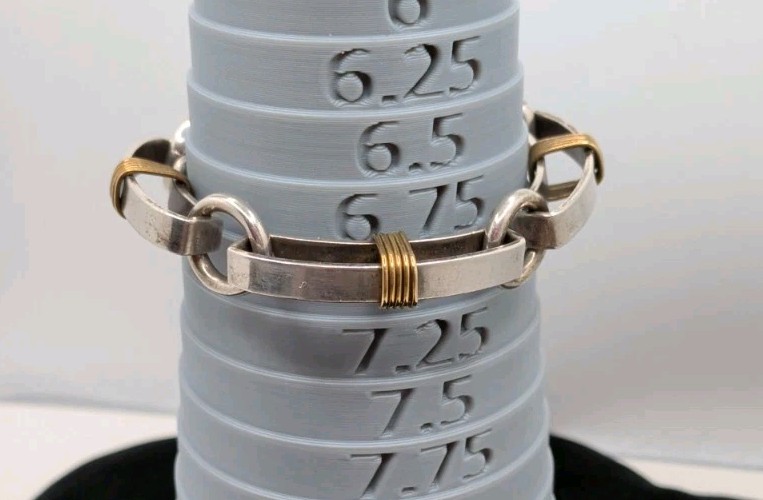 Taxco Sterling 925 Brass Accent Squared Link Bracelet 40g, Size 7 TD-42