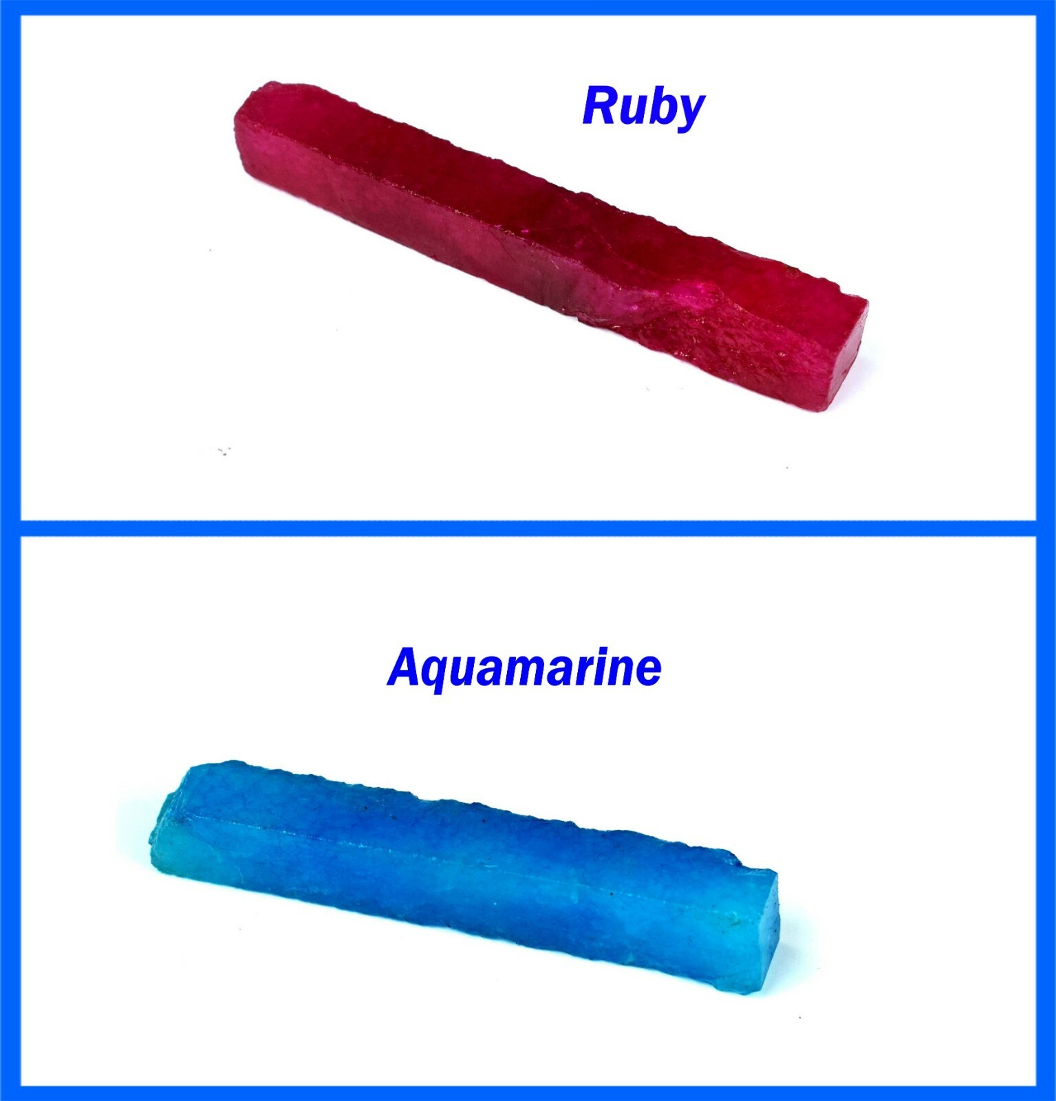 120 Ct Natural Ruby & Aquamarine Gemstone Slice Rough Pair GH05 New Year Offer