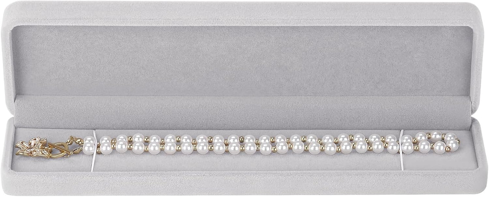 2 Pieces Long Velvet Chain Necklace Gift Box Set, Bracelet Storage Case, Jewellr