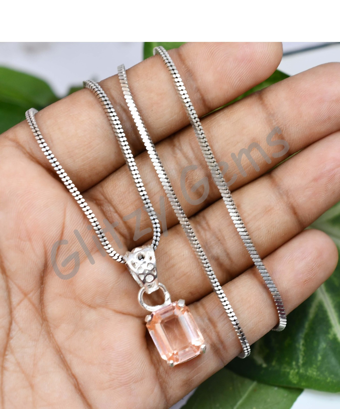 20.00 Ct Natural Padparadscha Sapphire 925 Sterling Silver Pendant Certified