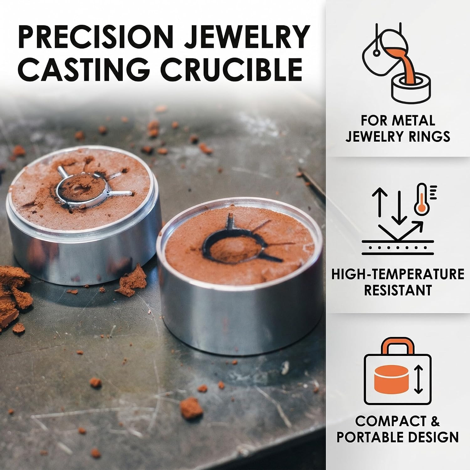 Casting Sandbox, Aluminum Alloy Jewelry Casting Mold Melting Pot,High Temperatur