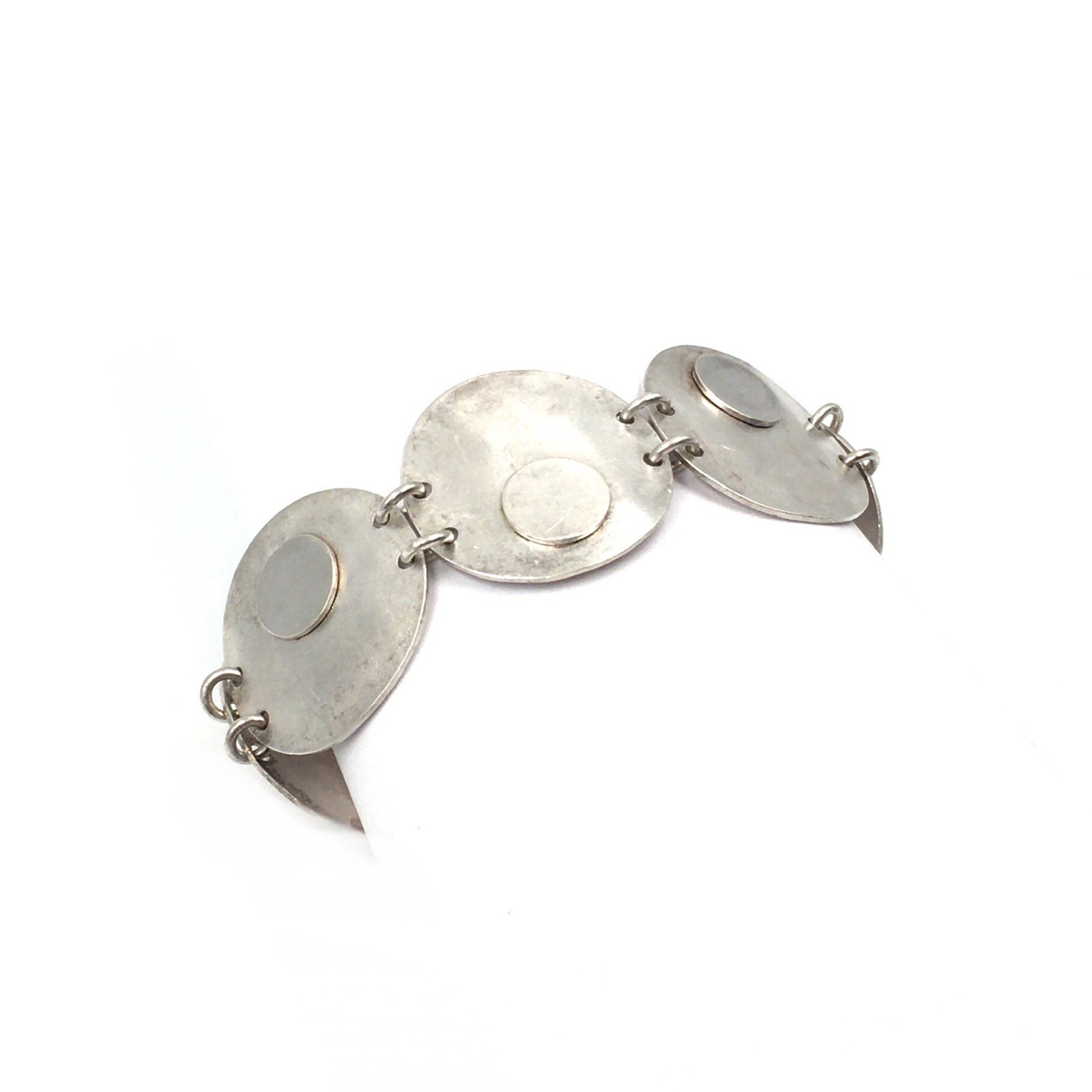 925 Silver Bracelet Designer Jewellery Solid 58g Modernist Space Age Unknown GJ?