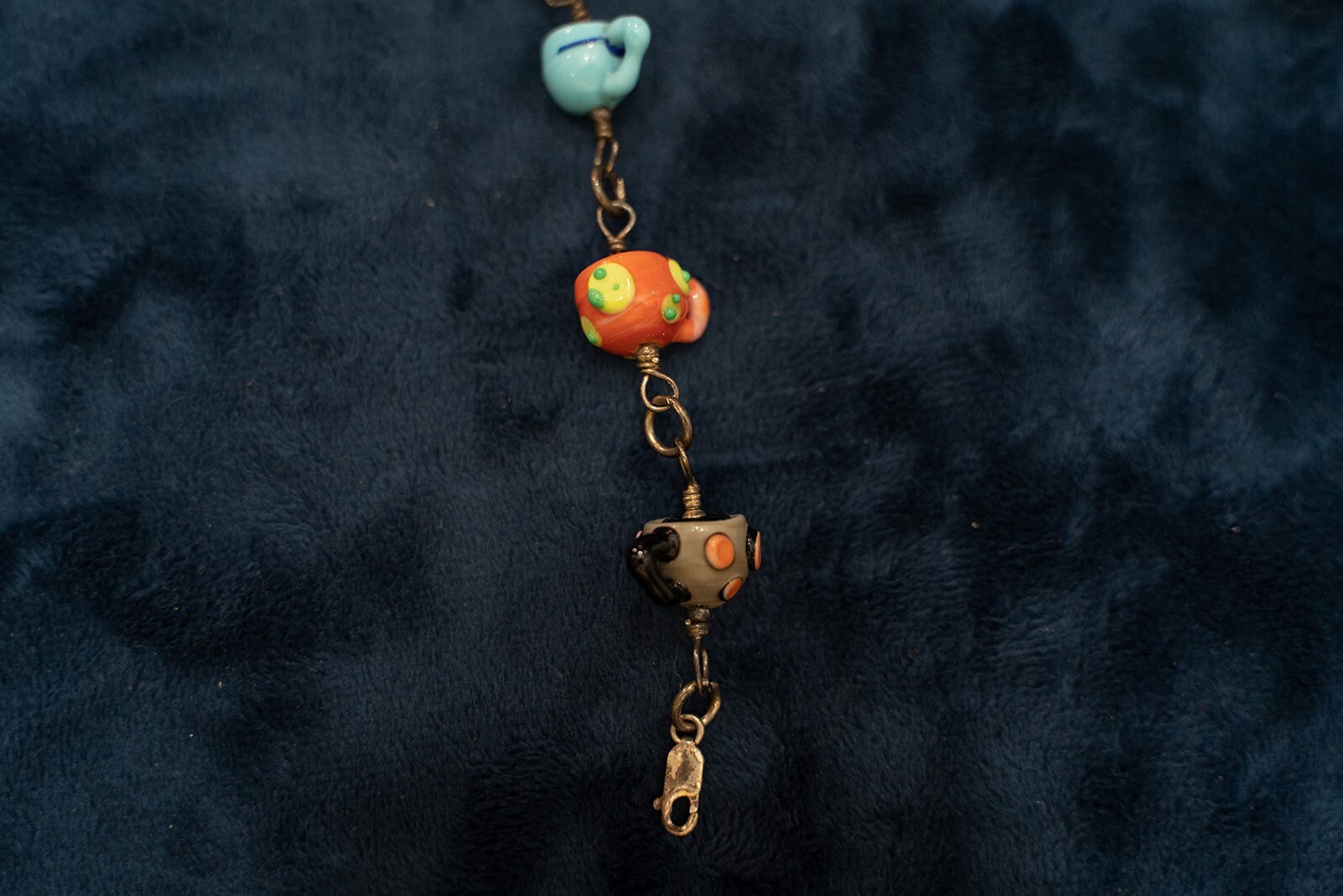 Murano Glass Bead Bracelet Coffee Mug Cup Cappuccino Latte Espresso lampwork