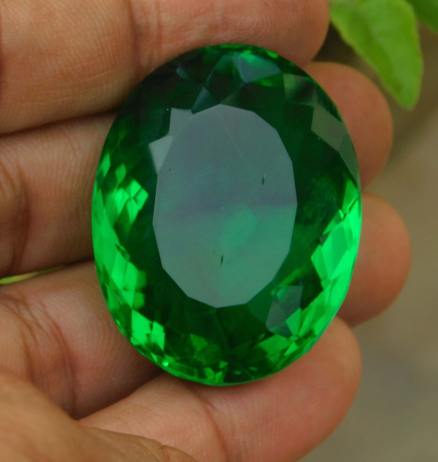 121.9cts Natural Certified Oval Cut Colombian Emerald Translucent Loose Gemstone