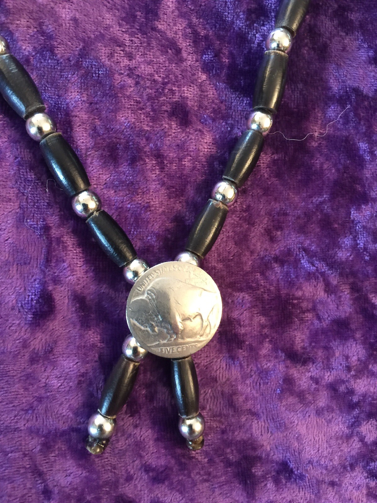 Buffalo Horn Necklace Handmade By Cactus Mountain Authentic Buffalo Nickel! USA