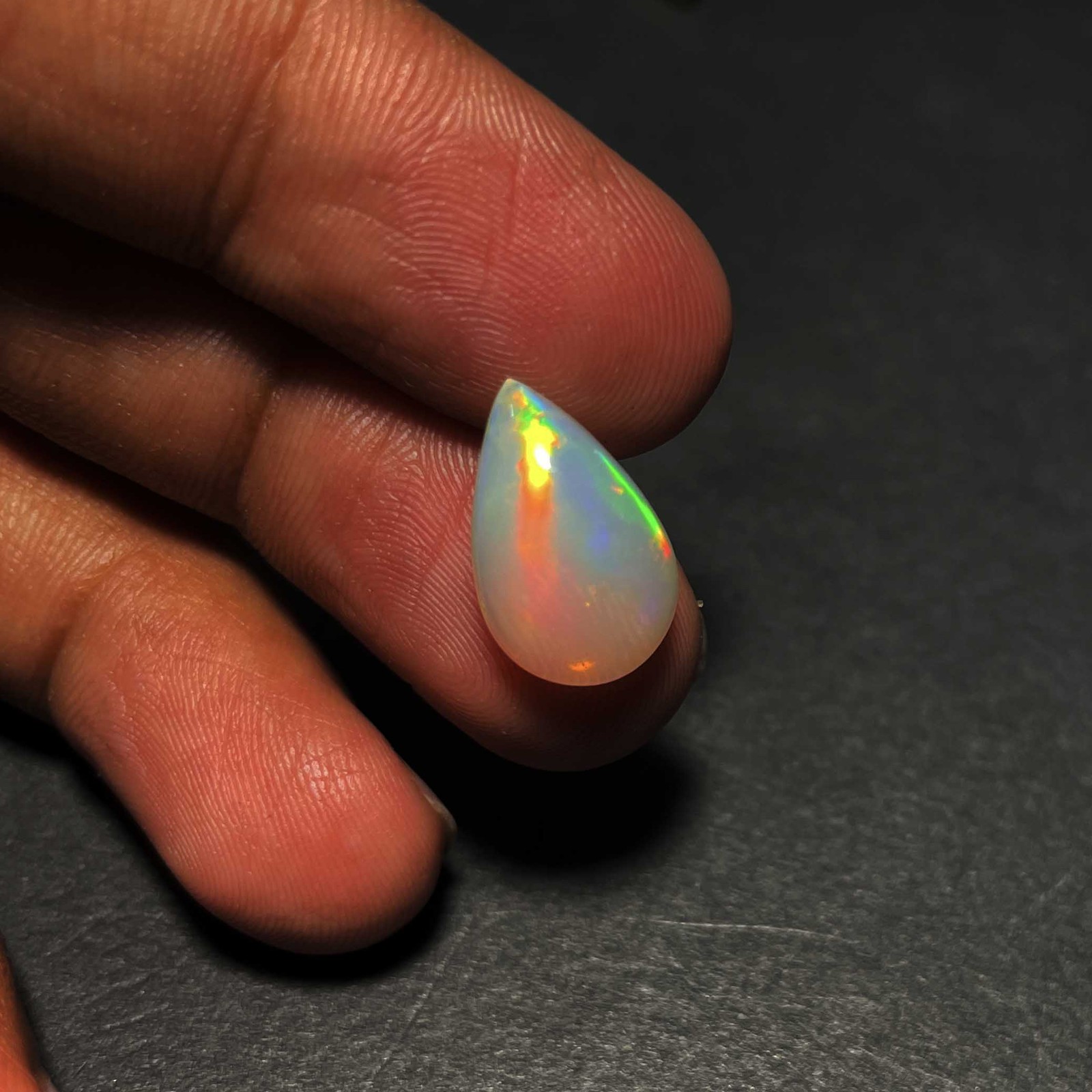 Natural AAA Ethiopian Opal Pear Cabochon Multi Fire Gemstone 9.5×15 MM 3 CT