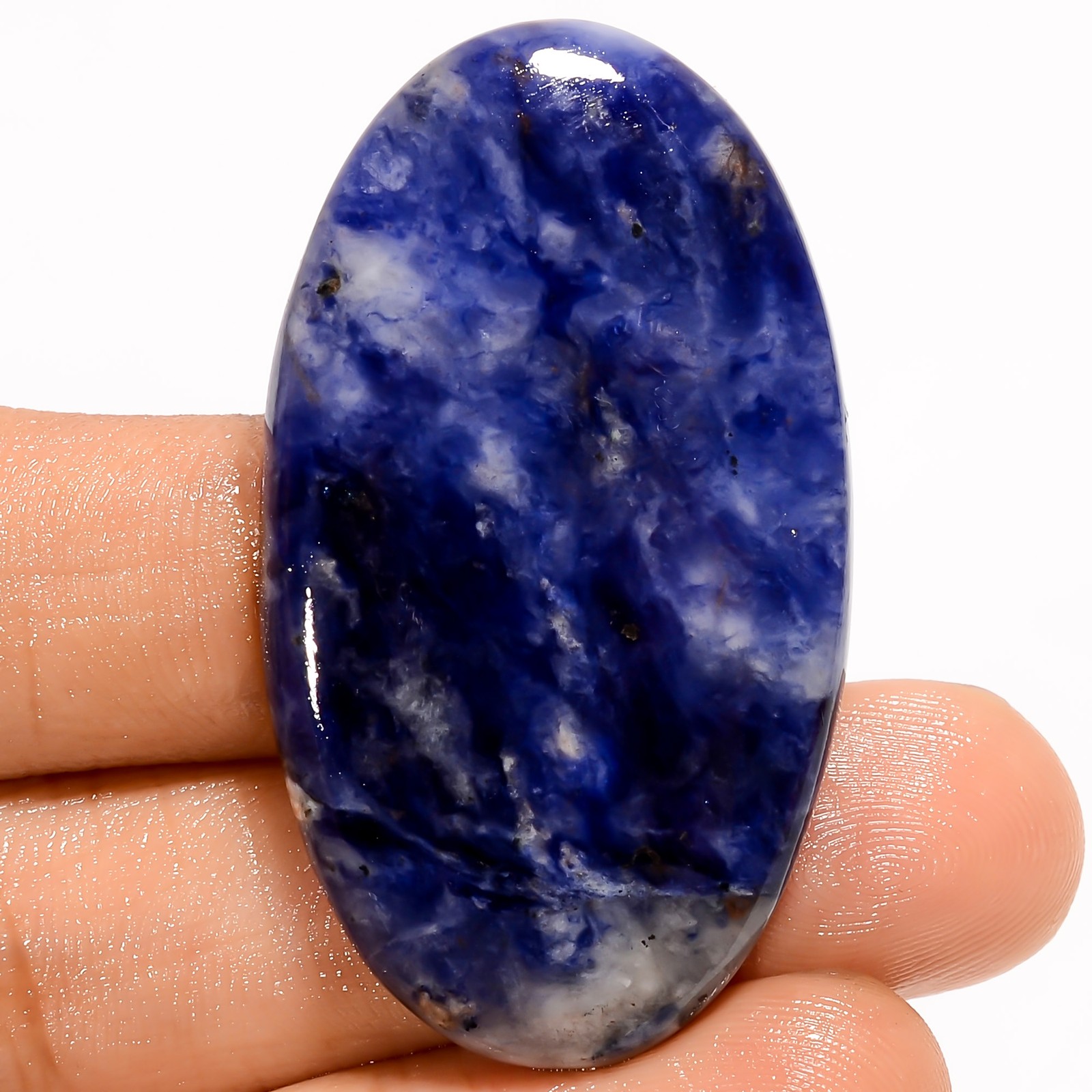 100% Natural Sodalite Oval Shape Cabochon Loose Gemstone 53 Ct 44X24X5mm UG-2179