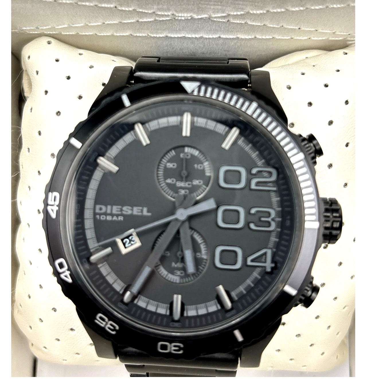 Diesel DZ4326 Men’s Double Down Chronograph Black Stainless Steel Watch NWOT