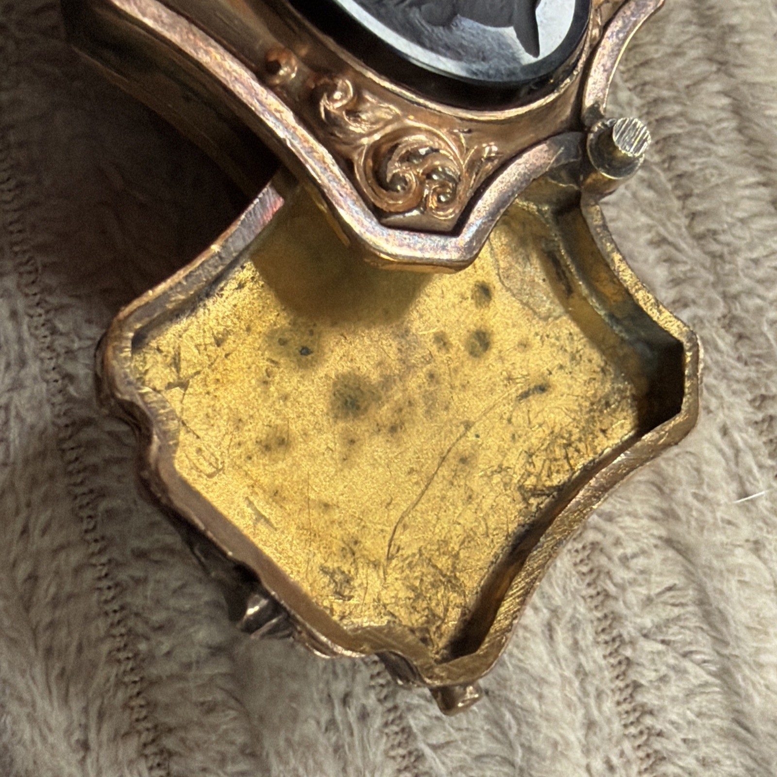 Victorian Etruscan 48g Gold Fill Book Chain Necklace Slide GF Locket Tiger Eye