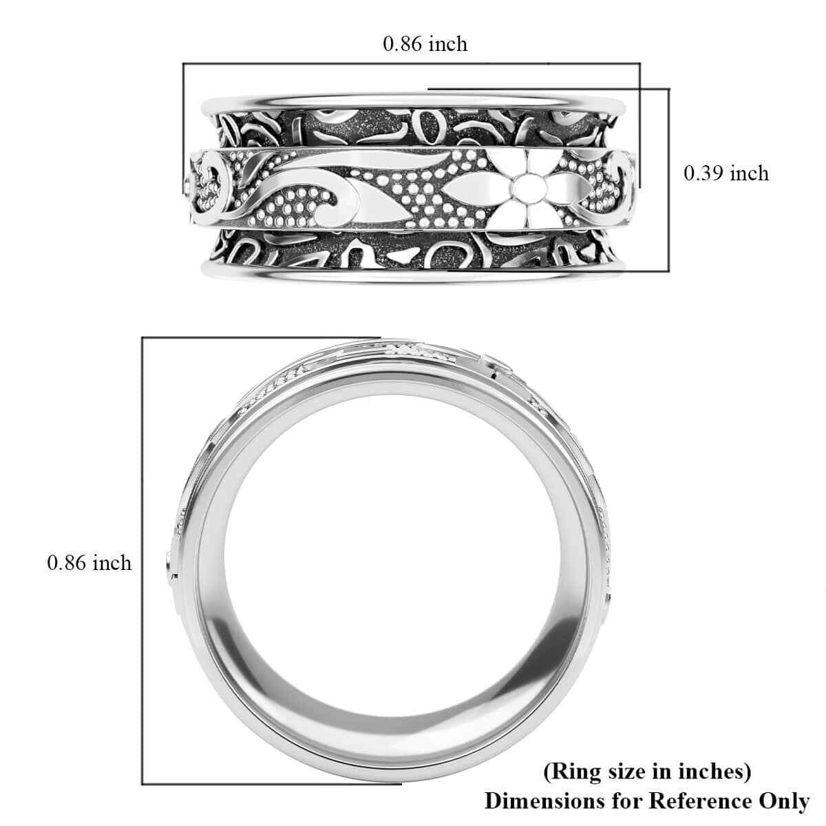 Spinner Ring in Sterling Silver 4.90 Grams Size 6