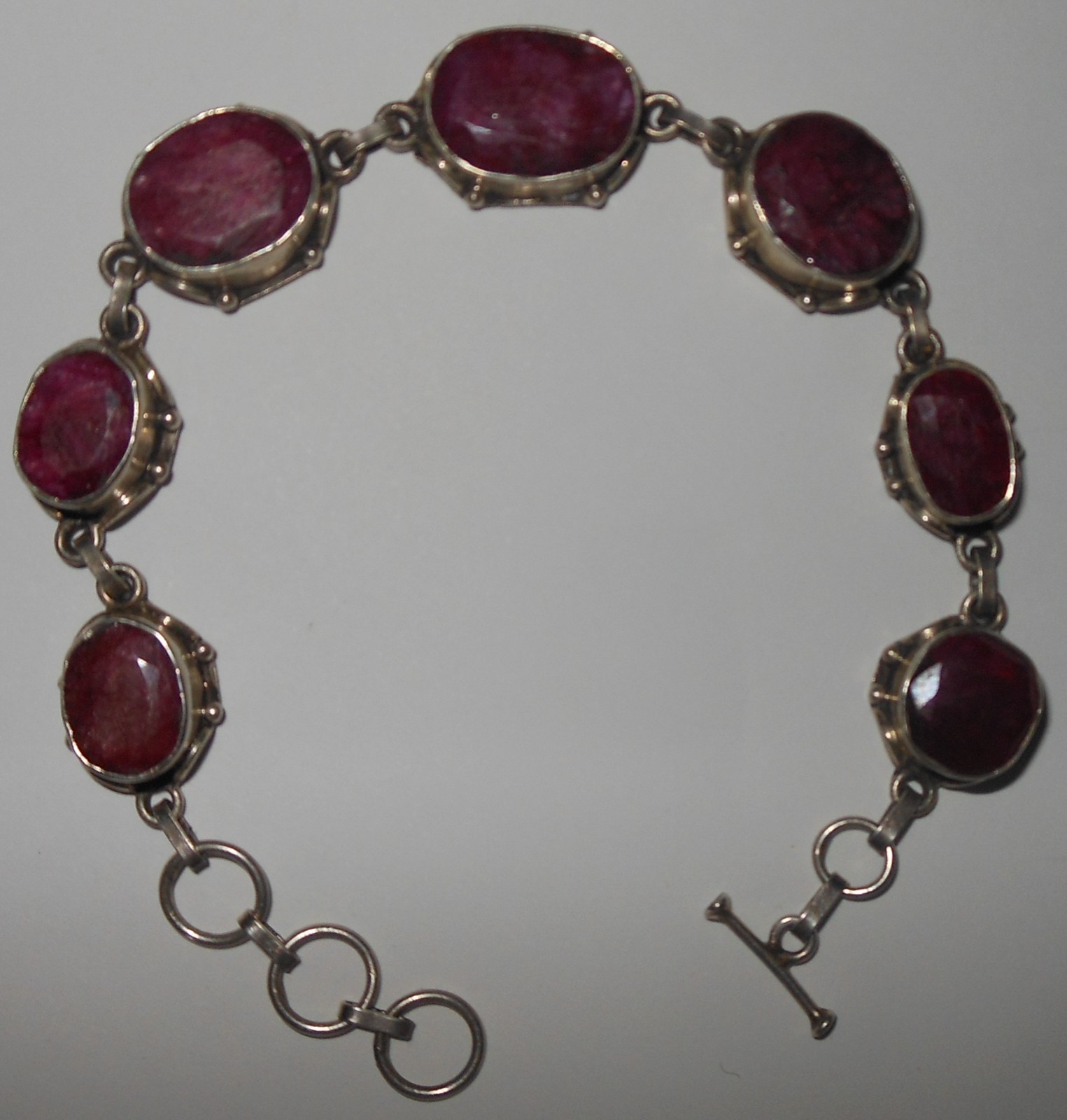 Vintage 925 Sterling Silver Ruby Bracelet