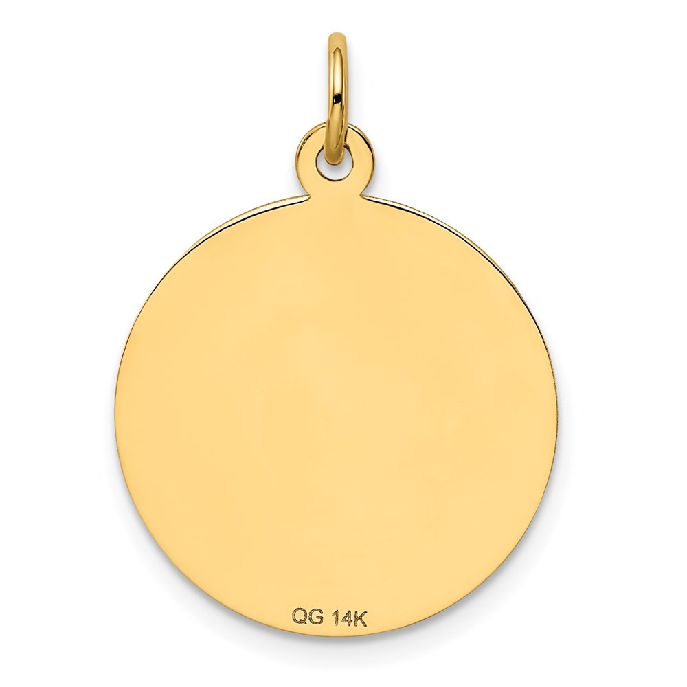 14k Yellow Gold HAPPY GRADUATION DAY Engravable Disc Charm Necklace Womens