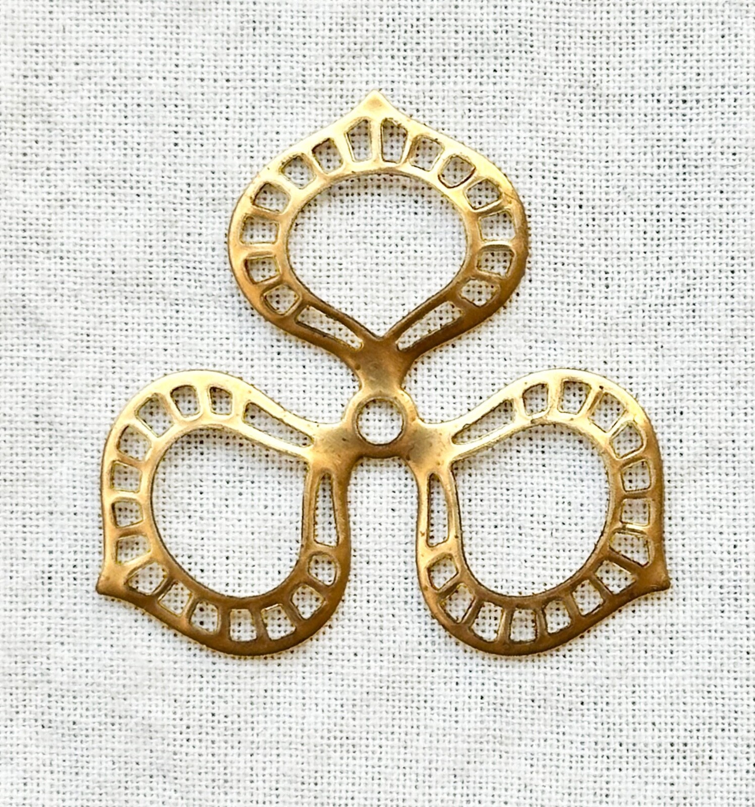 Jewelry Stamping – Group of raw brass filigree stampings – 21 pieces in total
