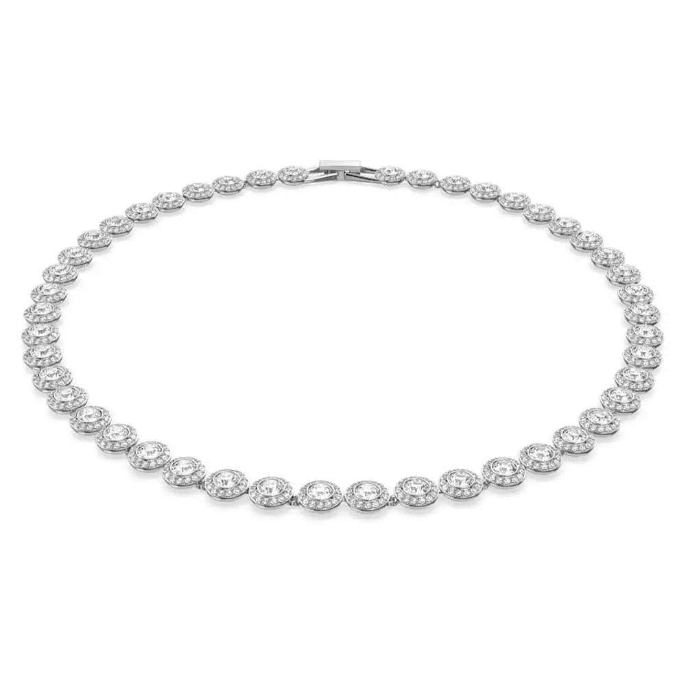 Swarovski Una Angelic Tennis Necklace – Round Cut, White, Rhodium Plated 5117703