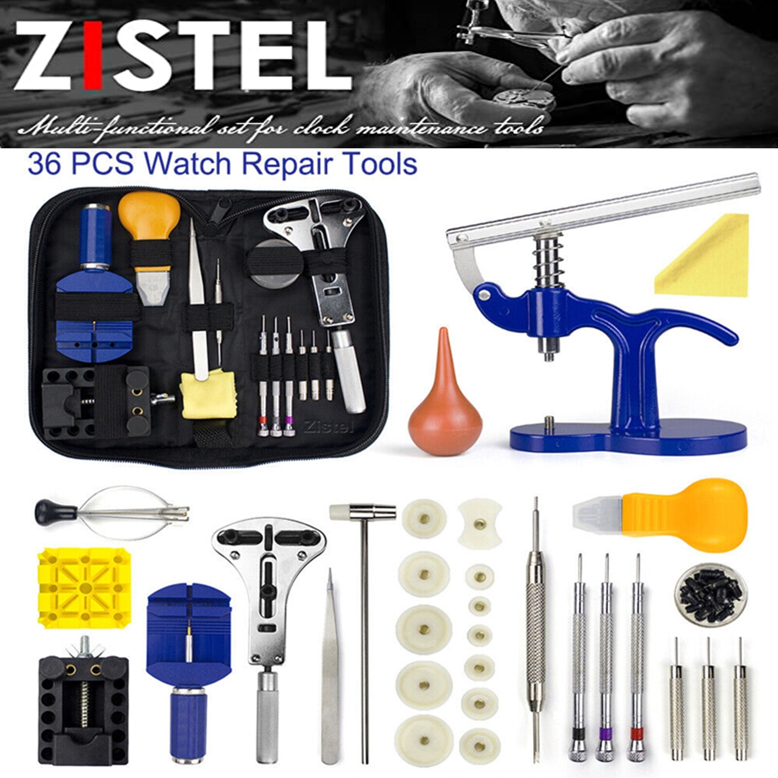 Professional Watch Repair Kit Watchmaker Back Case Opener Link Pin Spring Bar US