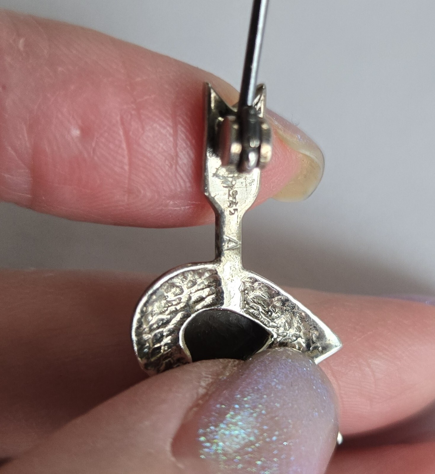 Vintage 925 Sterling Silver & Marcasite Double Heart Arrow Brooch Pin