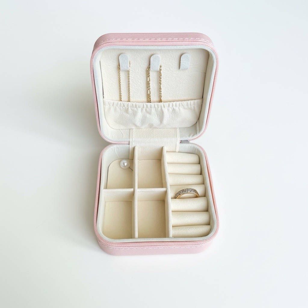 Small Travel Jewelry Organizer Case Portable Jewelry Box for Rings Earrings Gift