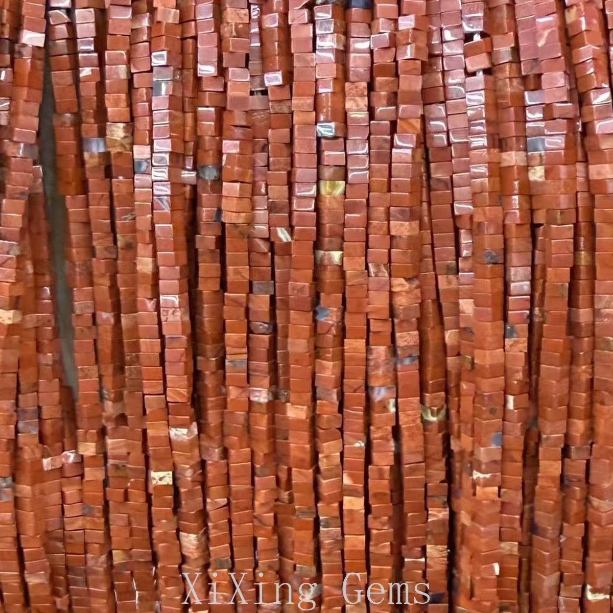 1x2mm Natural Red Jasper Flat Square Disc Spacer Beads for Jewelry Making DIY