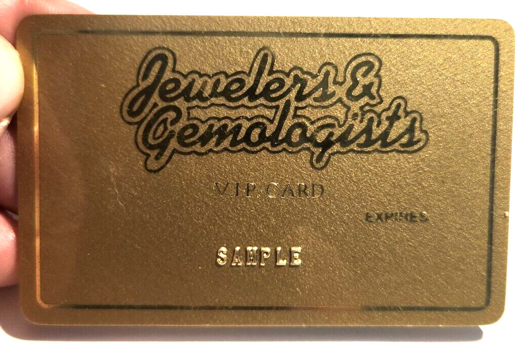 Vintage Jewelers & Gemologists VIP CARD Sample they were the elite