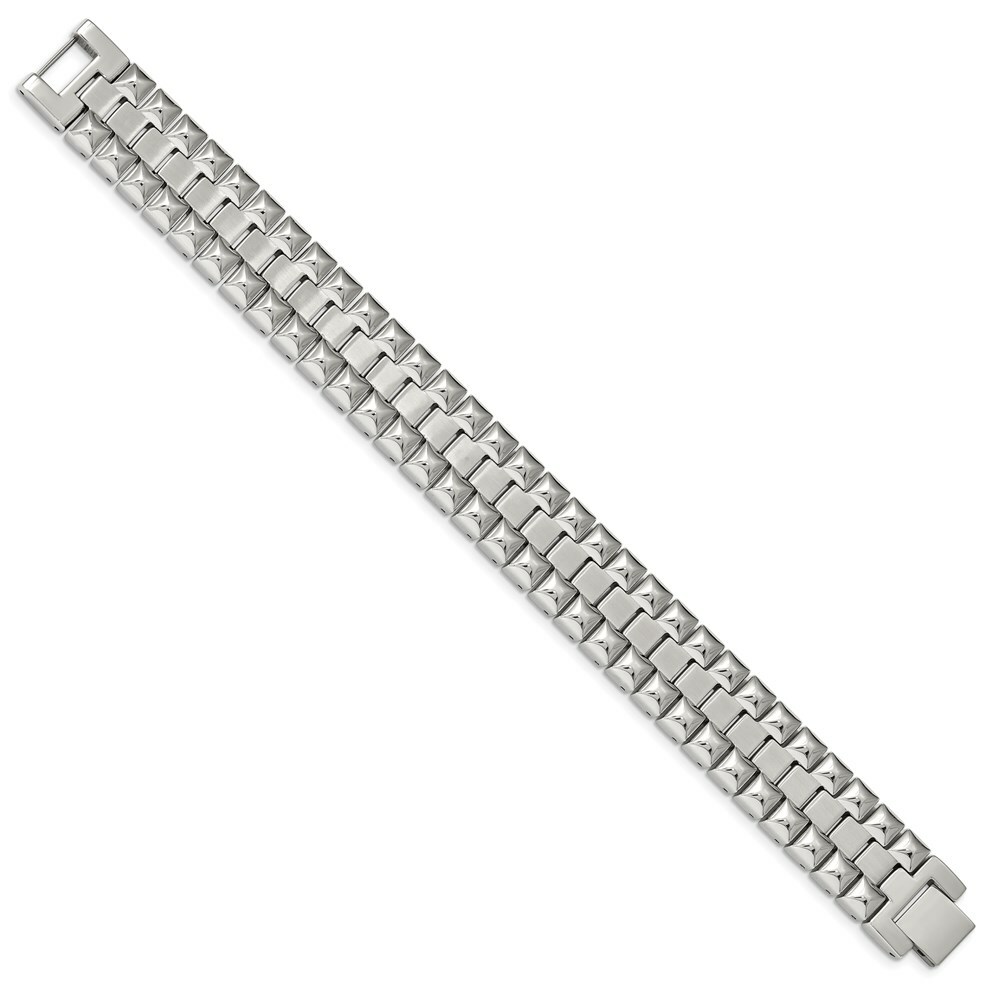 Stainless Steel Brushed and Polished 8.25in Heavy Link Bracelet