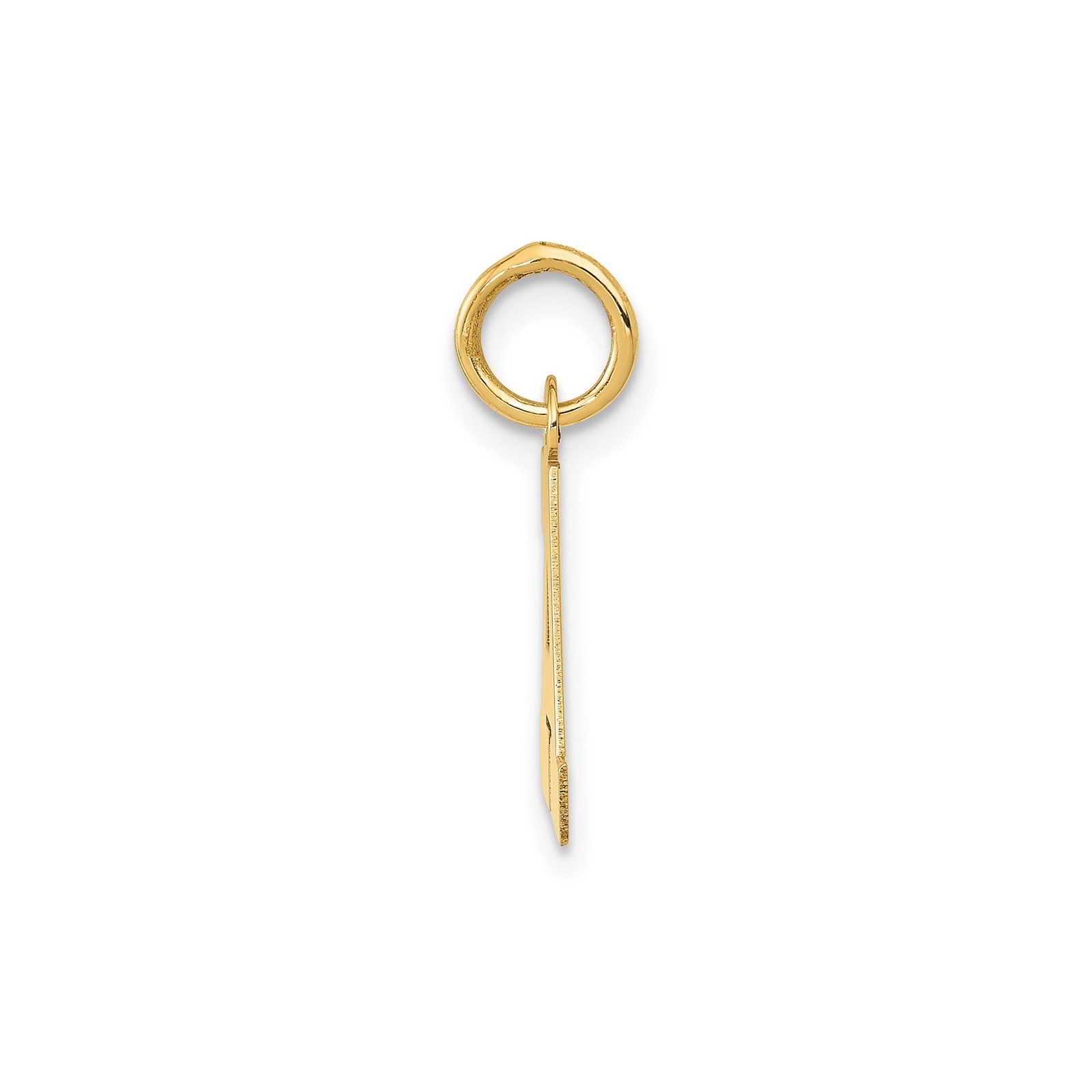 10k Yellow Gold Block Letter A Pendant Unisex Initial Charm Monogram Necklace