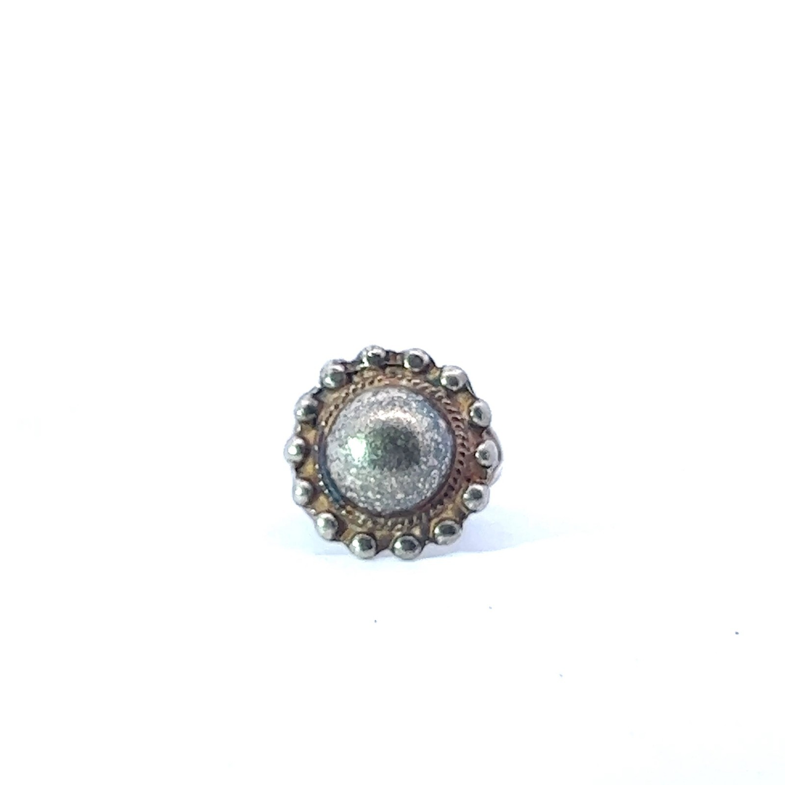 Sterling Silver 20.6mm Beaded Halo Ball Ring