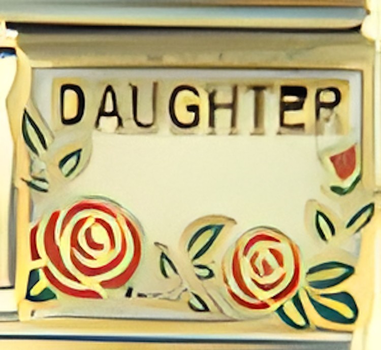 Mother Daughter Roses Flowers Enamel 9mm Italian Charm Bracelet Family Love Link