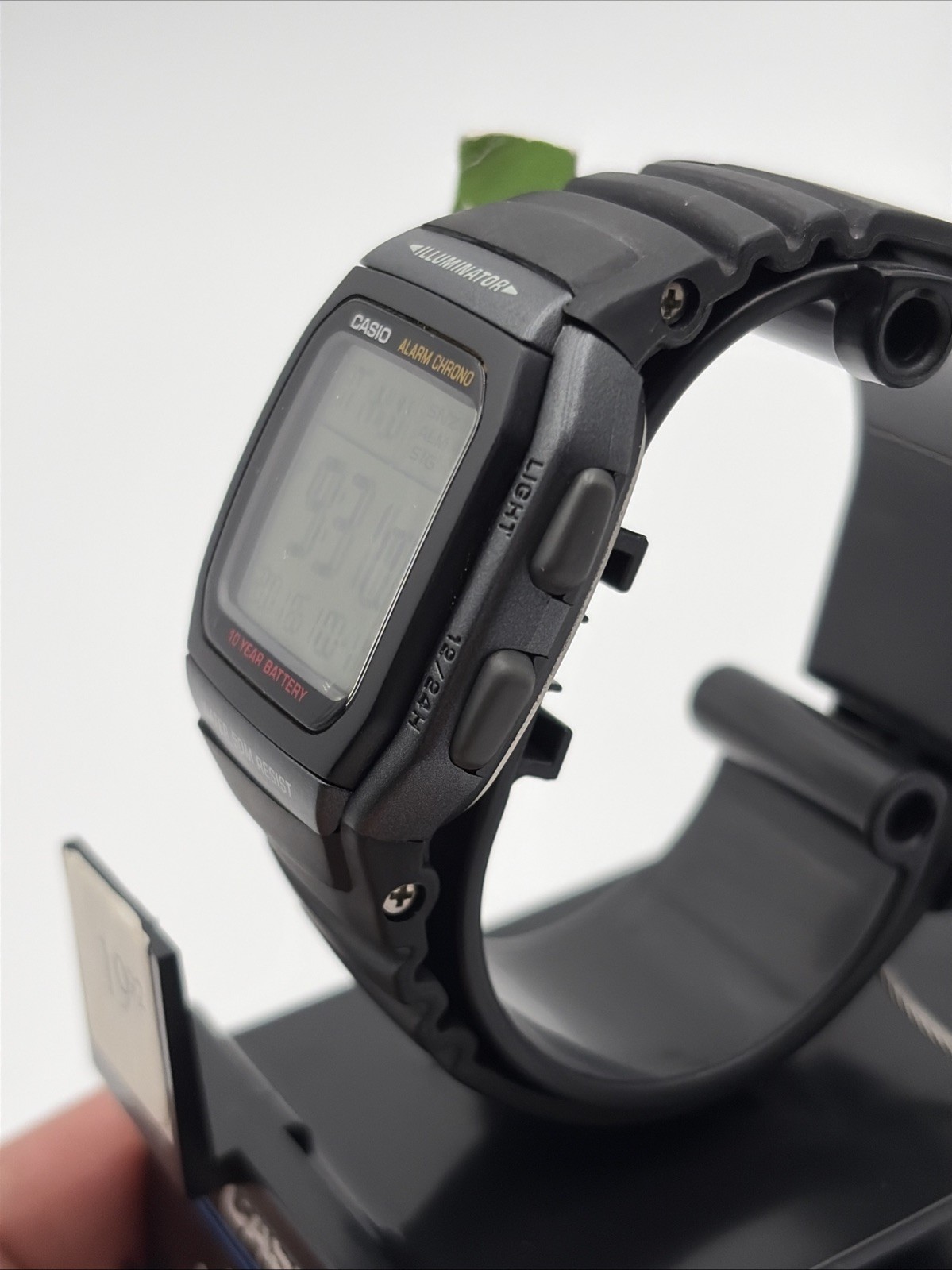 Casio Digital Watch Illuminator LED Light Afterglow 50m W96H-1BVWT Black
