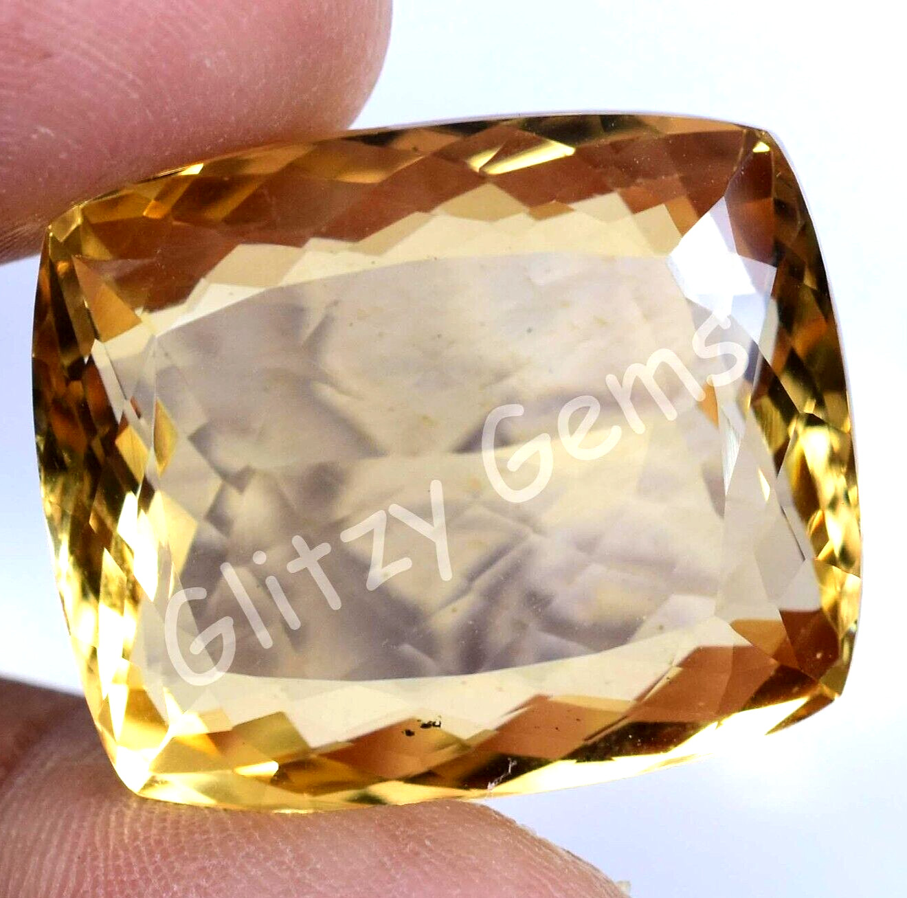 Natural Yellow Citrine 58.85 Ct Cushion Flawless Untreated Certified Gemstone