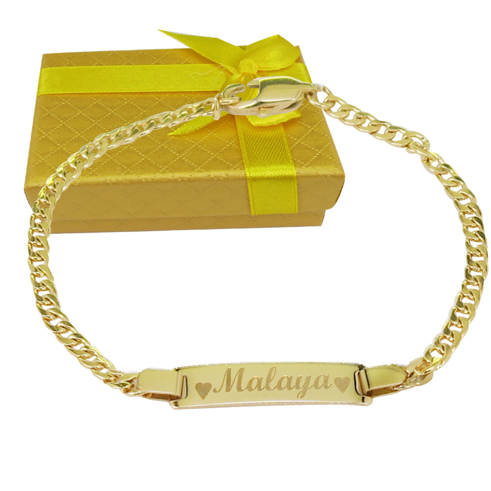 Baby bracelet 14k personalized baby bracelet Name plate Bracelet Gold Plate