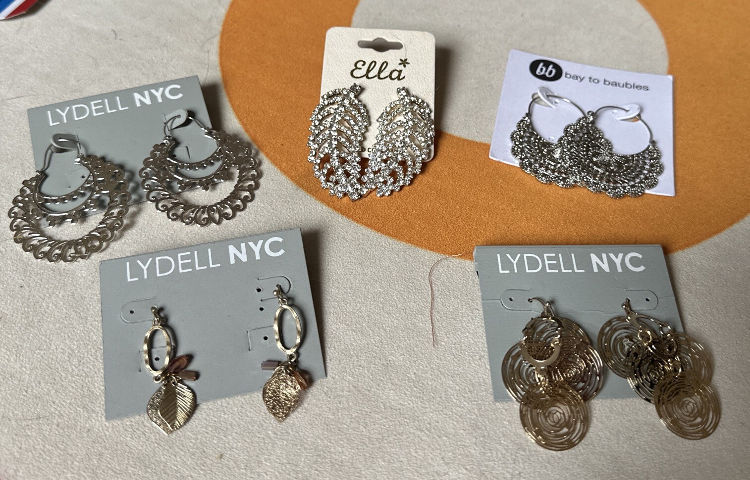 LYDELL NYC Lacey Large Hoop Earrings Set Of 5