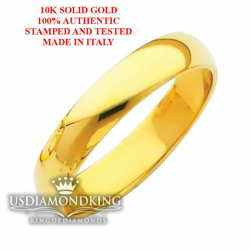 Men’s Ladies Real Genuine 10k Yellow Gold 3mm 4mm 5mm 6mm 7mm 8mm Wedding Band