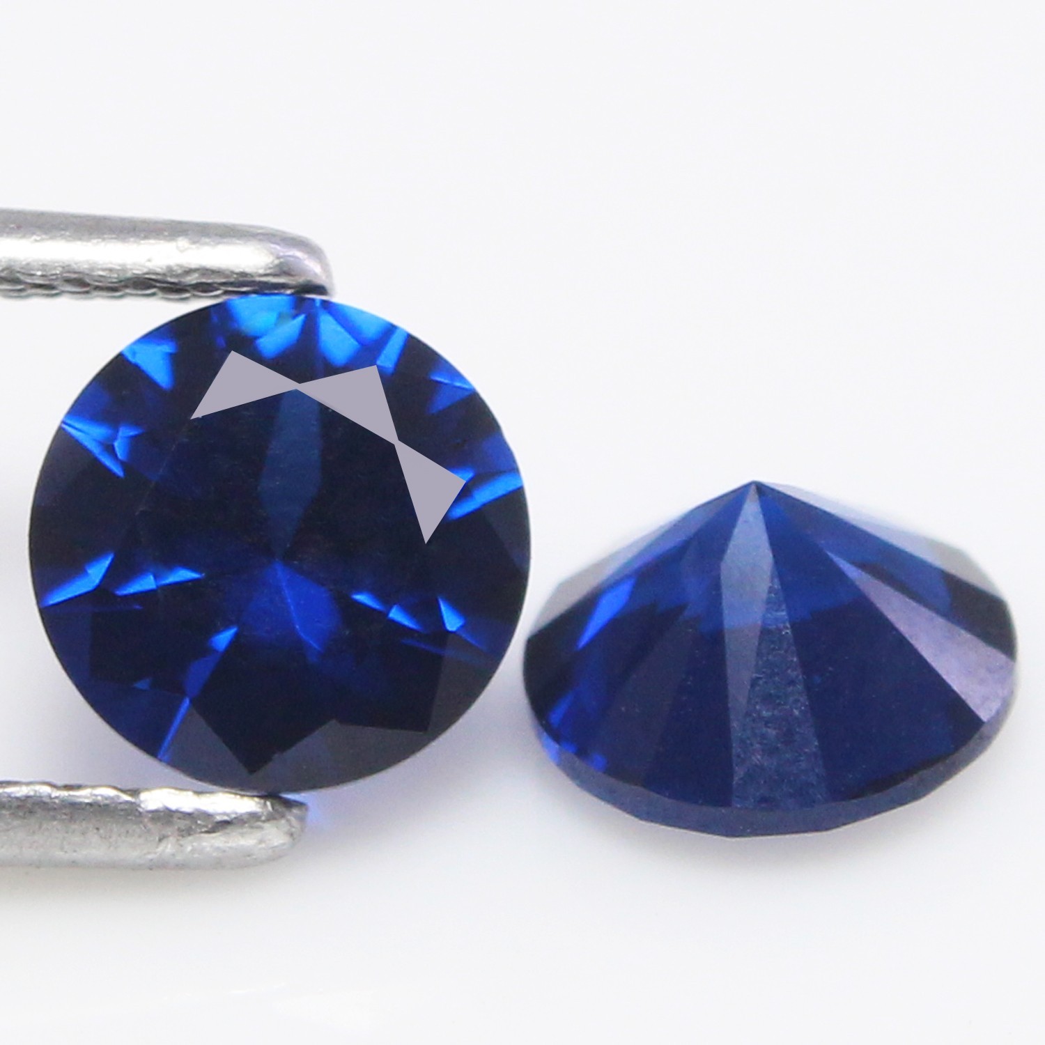 Flawless Natural Certified Ceylon Blue Sapphire 5.00 MM Round Pair Cut Gemstone