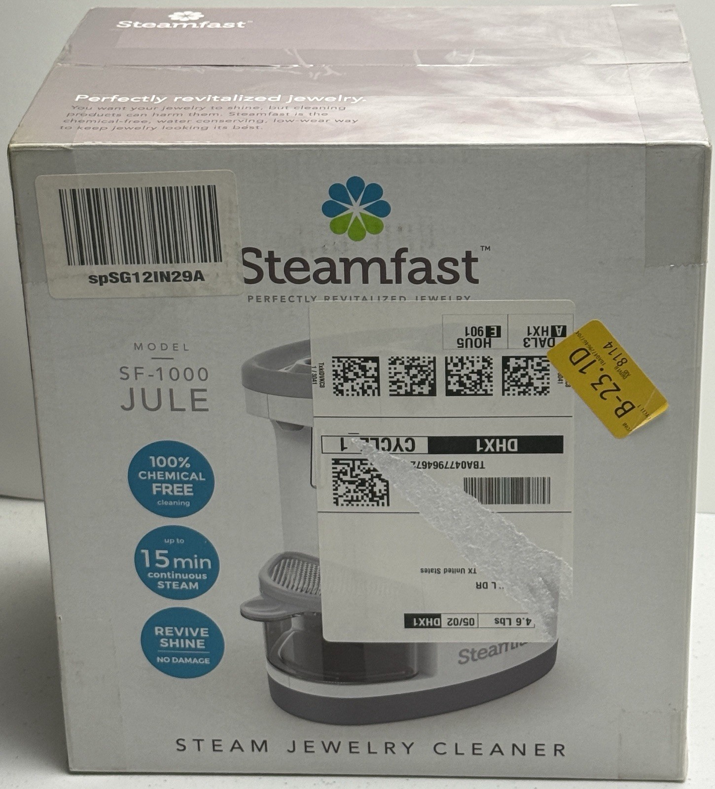 Steamfast SF-1000 JULE Steam Jewelry Cleaner White Chemical Free New Sealed Box