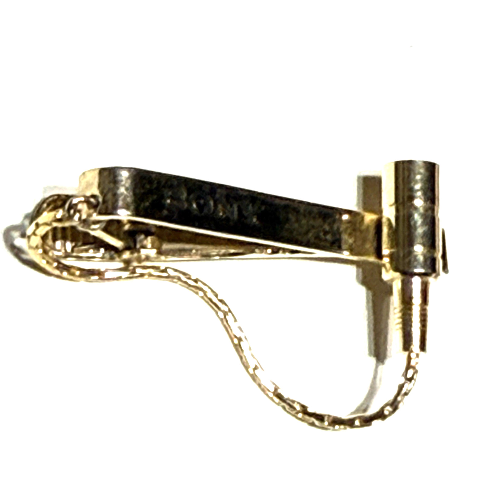 RARE Vintage Sony Tie Clip With MICROPHONE Gold Tone